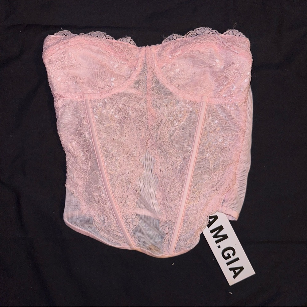 I Am Gia Matching Pink Lace Set